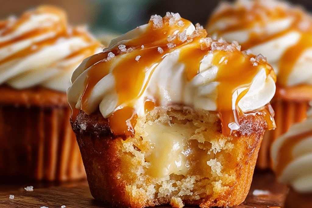 Caramel Cream-Filled Cupcakes