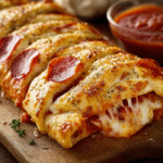 Cheesy Pepperoni Pizza Braid