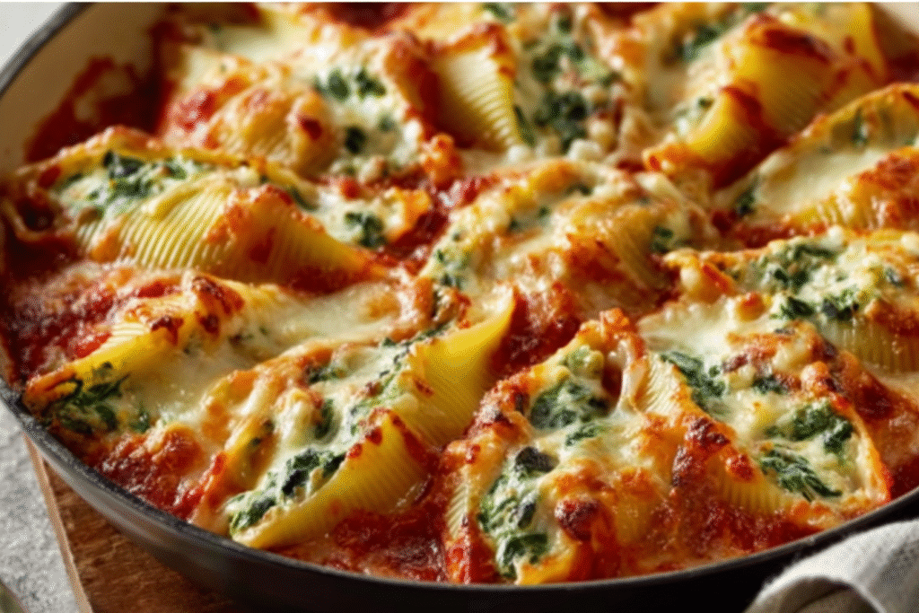 Cheesy Spinach & Ricotta Stuffed Shells