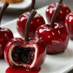 Cherry Mirror Glaze Mousse Domes