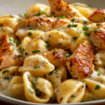 Creamy Garlic Parmesan Chicken Shells