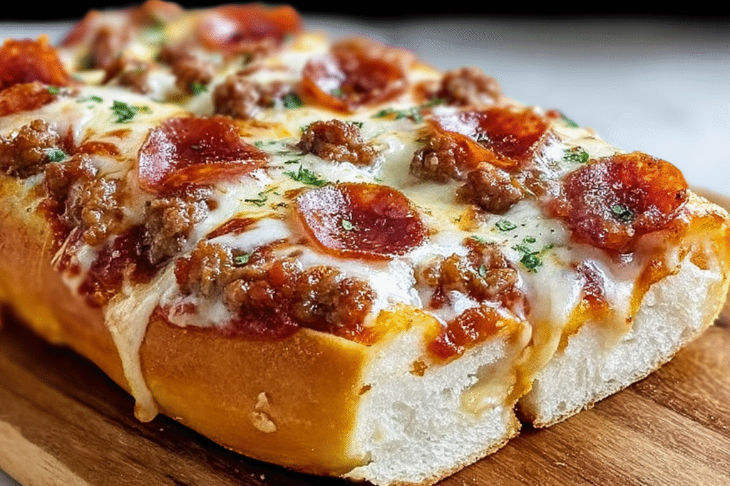 Loaded Sausage & Pepperoni Pizza Bread