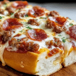 Loaded Sausage & Pepperoni Pizza Bread