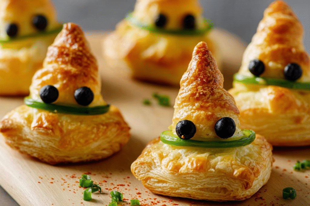 Puff Pastry Witch Hat Bites