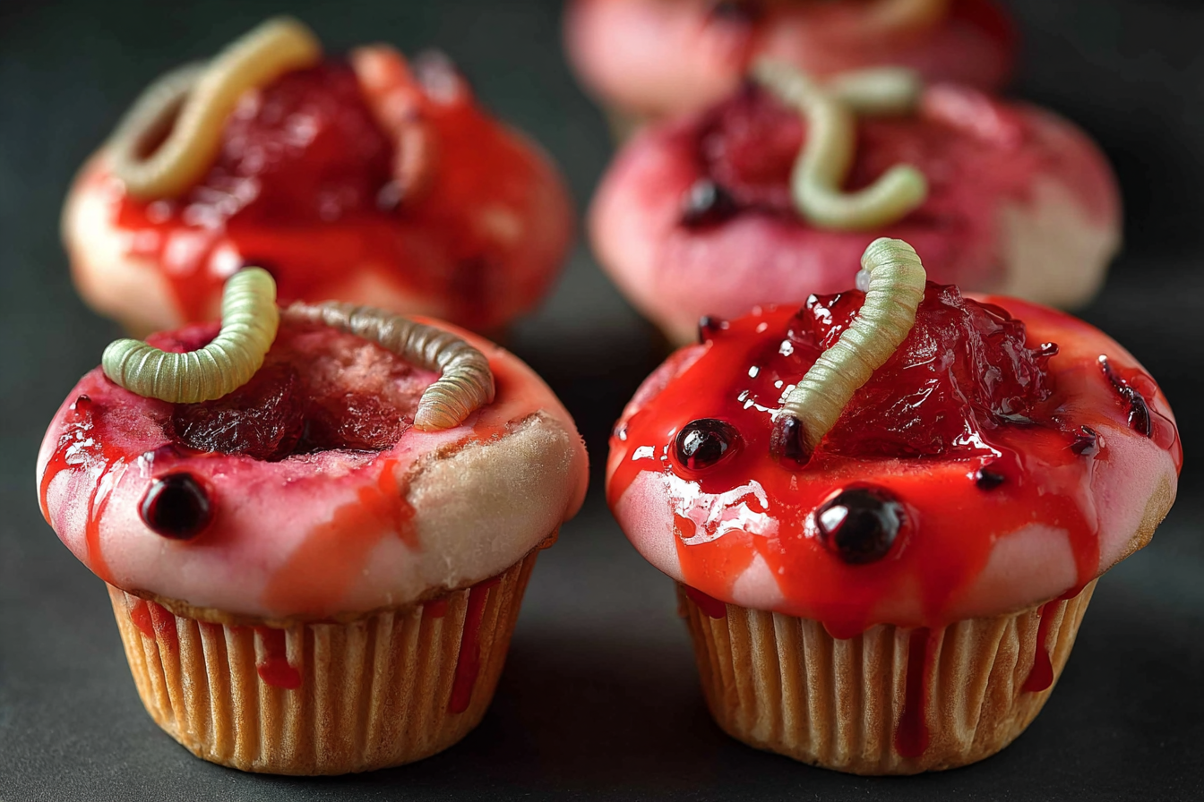 Worm-Infested Cupcakes