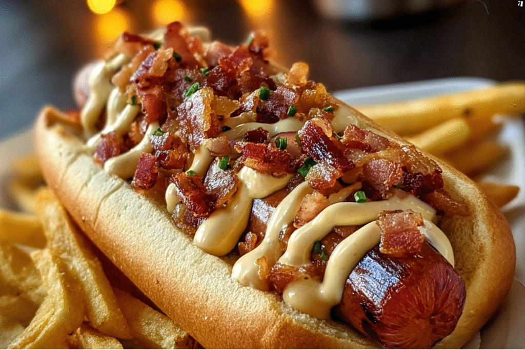 Bacon Ranch Loaded Hot Dog