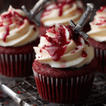 Bloody Knife Red Velvet Cupcakes