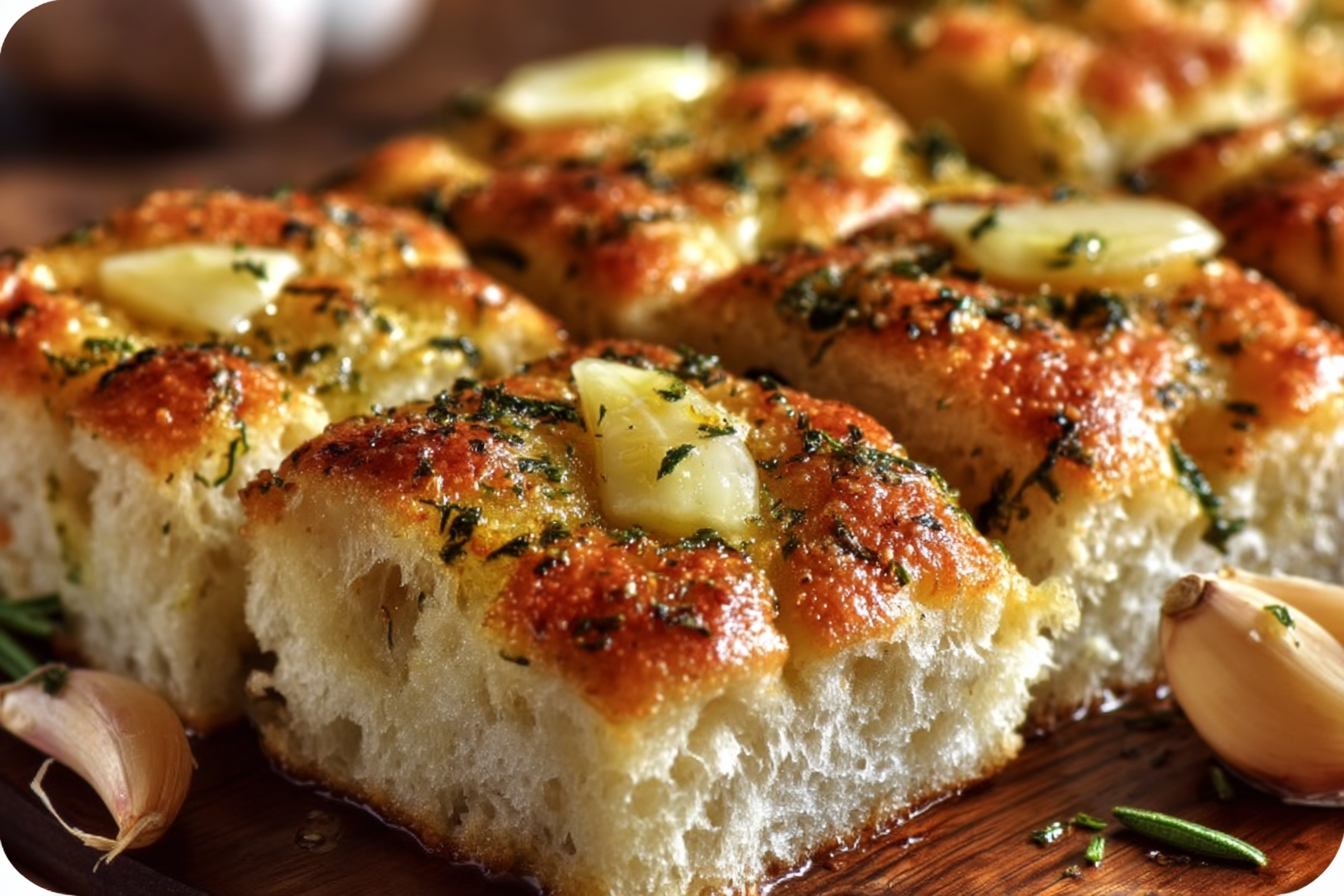 Buttery Garlic Herb Focaccia Bites