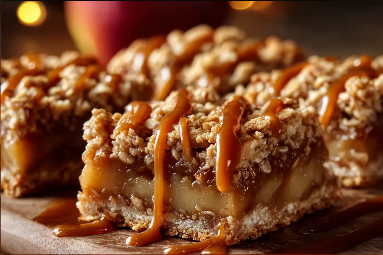 Caramel Apple Crumble Bars