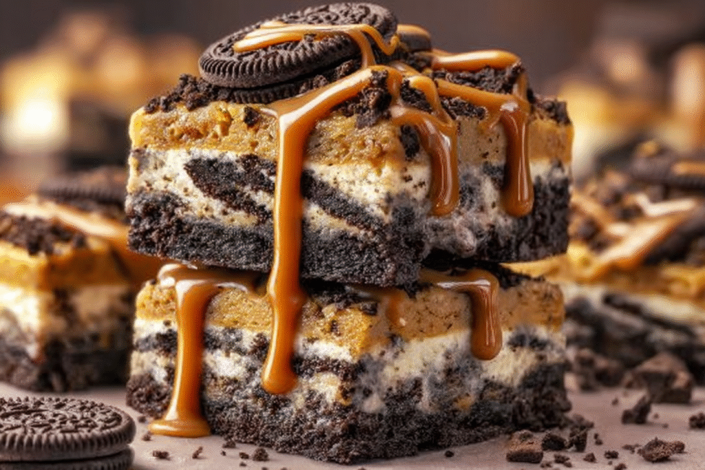 Caramel Oreo Cookie Bars