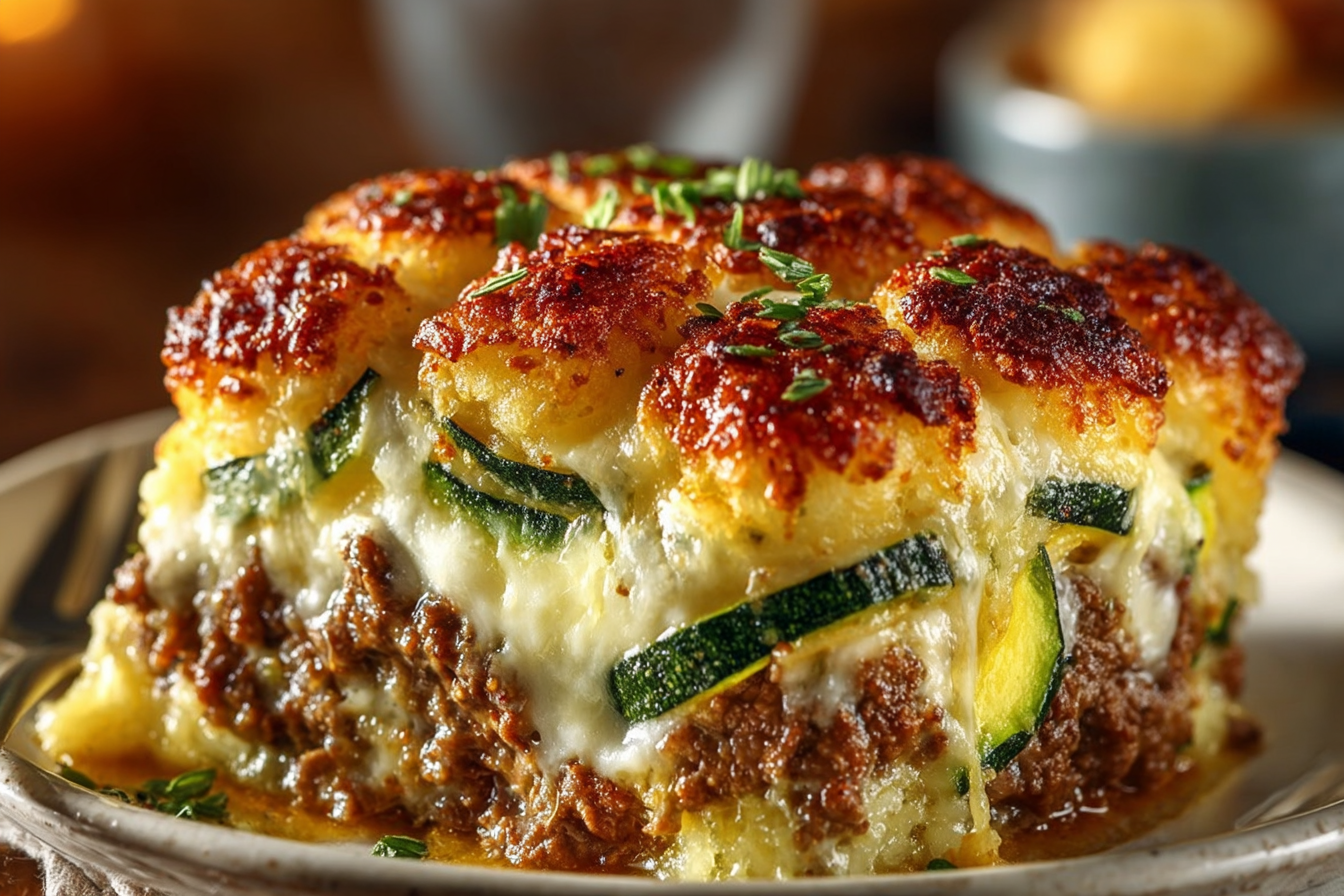 Cheesy Zucchini Tater Tot Casserole