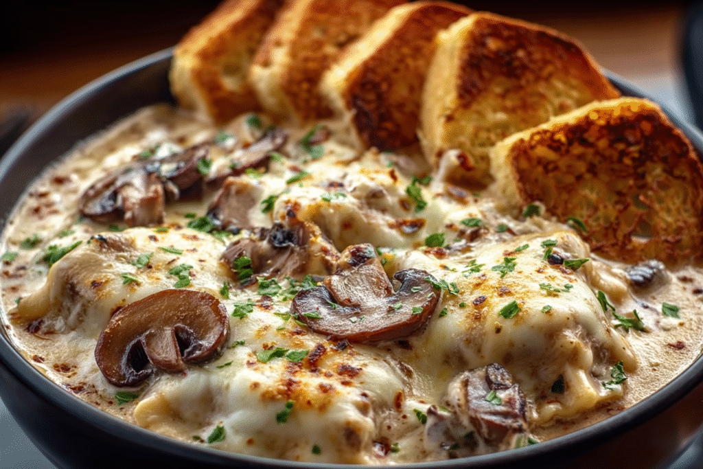 Creamy Baked Mushroom Ravioli