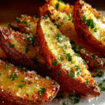 Crispy Garlic Parmesan Potato Wedges