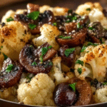 Garlic Butter Mushrooms & Roasted Cauliflower