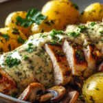 Garlic Herb Chicken with Creamy Potatoes & Mushrooms