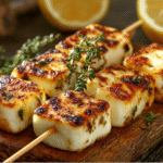 Grilled Halloumi Skewers with Herbs