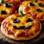 Jack-O’-Lantern Mini Pizzas