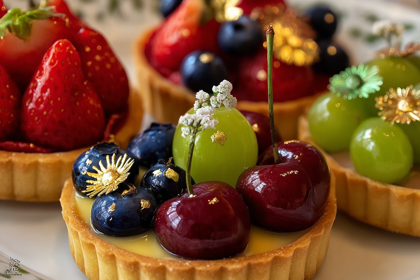 Jewel Fruit Custard Tarts Quartet