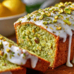 Lemon Pistachio Loaf with Zesty Glaze