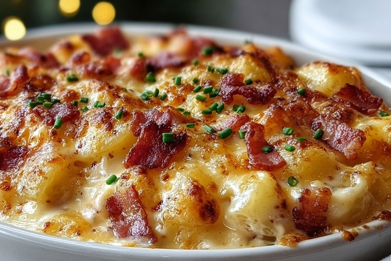 Loaded Cheesy Bacon Potato Casserole