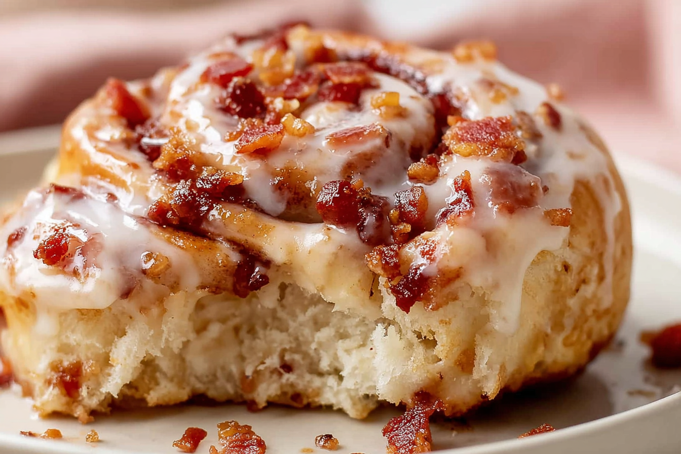 Maple Bacon Cinnamon Rolls