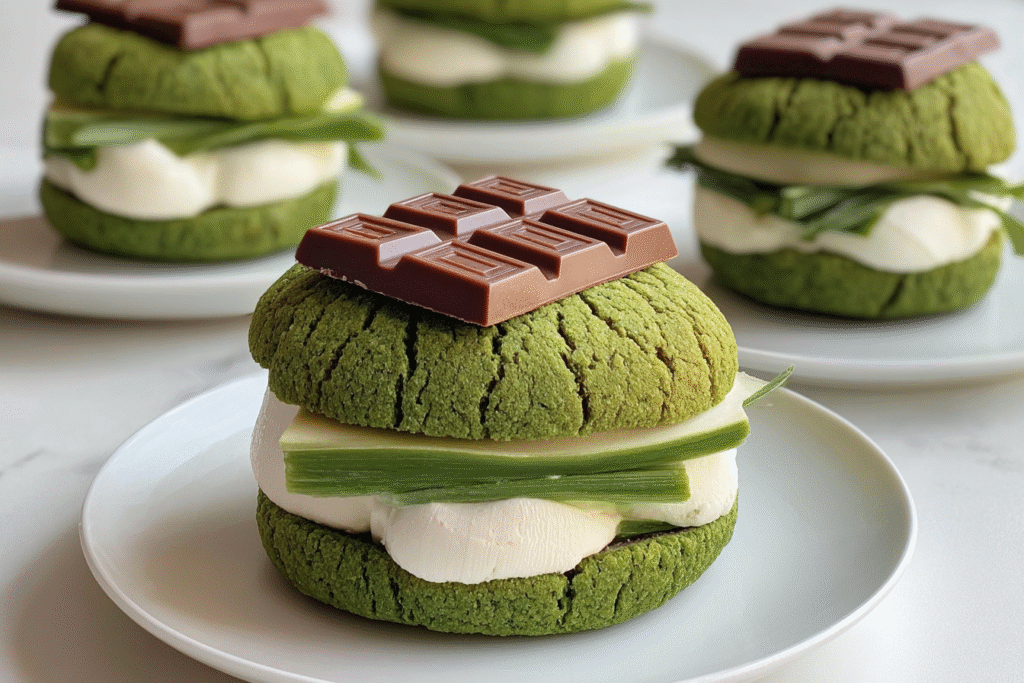 Matcha Melon Pan Cream Sandwiches