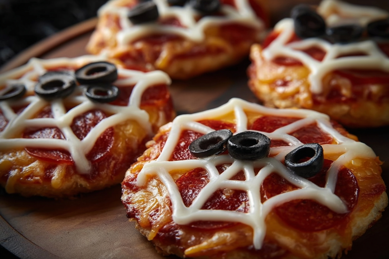 Mini Spiderweb Pizzas