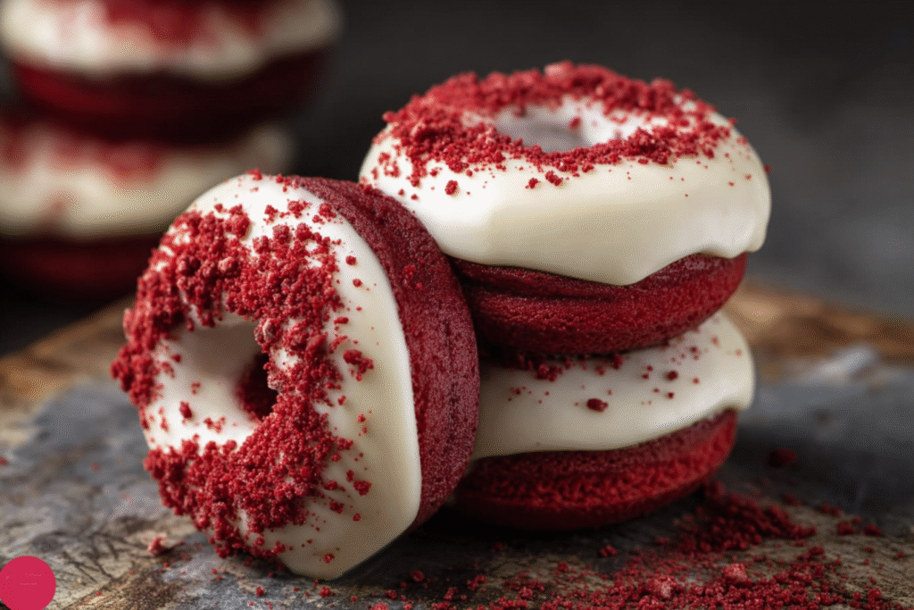 Red Velvet Donuts with Cream Cheese Glaze