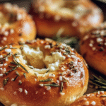 Rosemary Garlic Cream Cheese Bagels