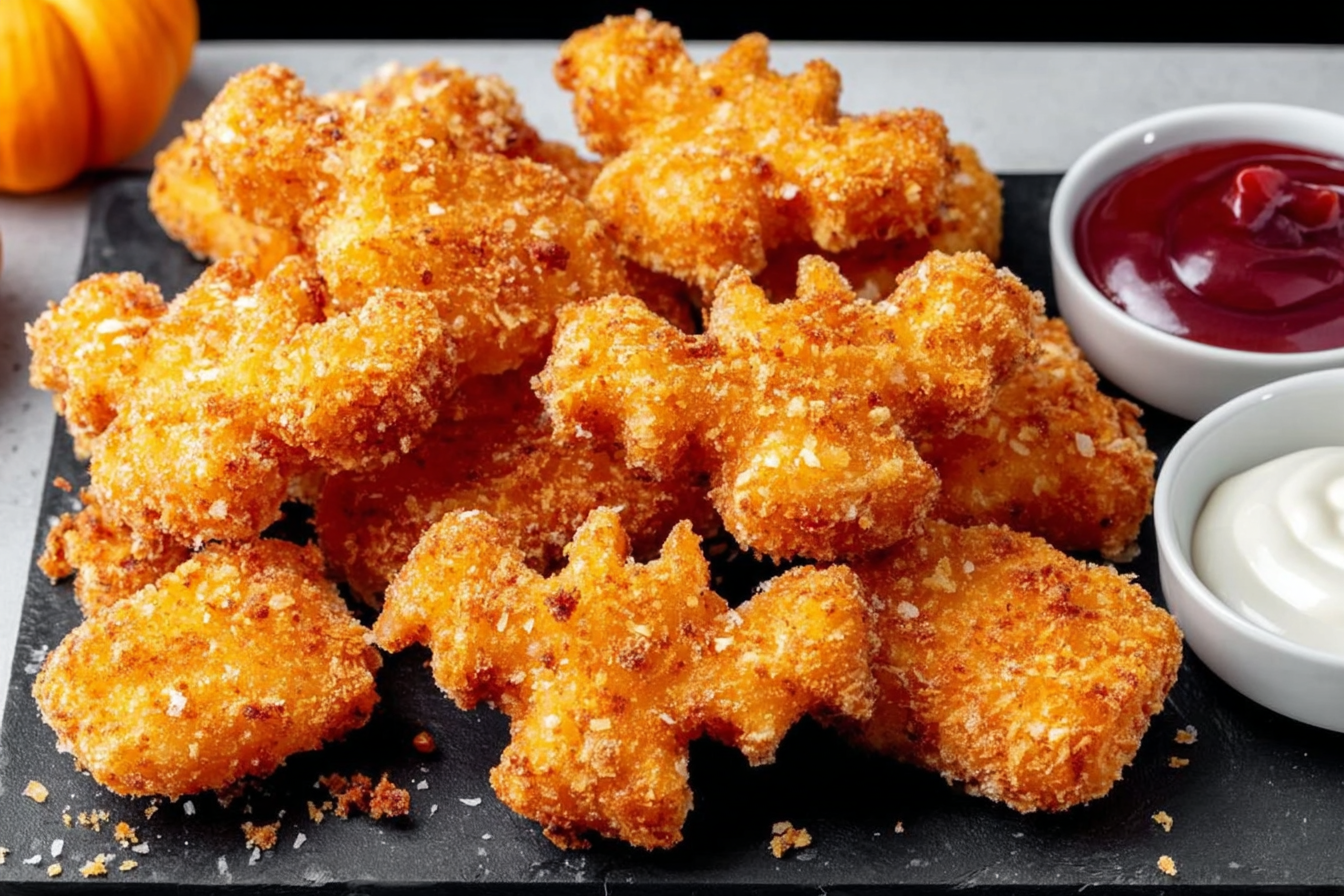 Spooky Bat-Shaped Chicken Nuggets