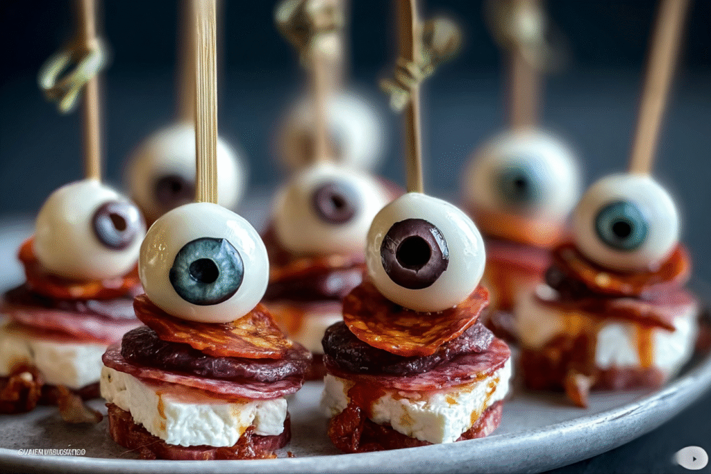 Spooky Salami Eyeball Bites 👁️🧀