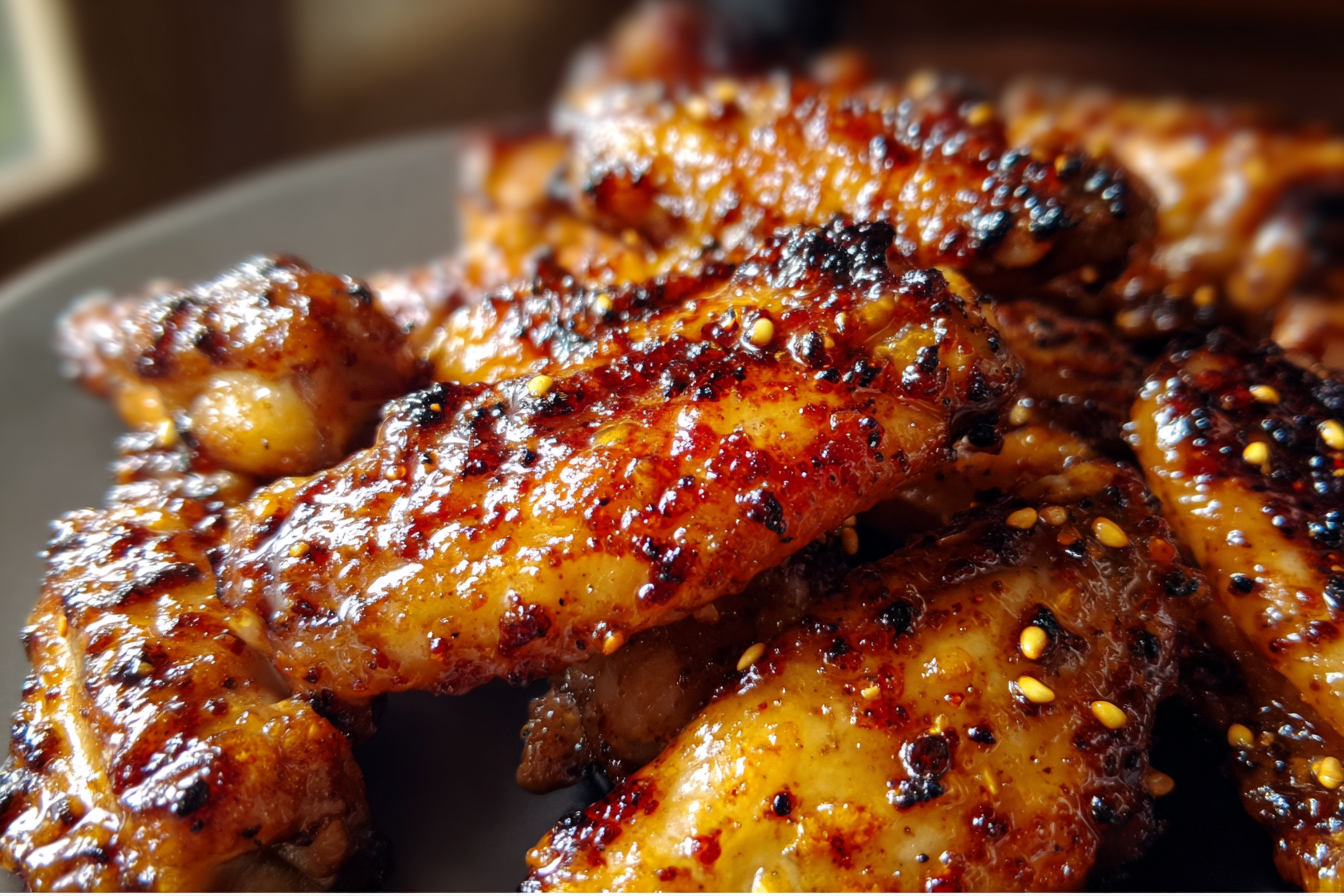 Sticky Honey Mustard Chicken Wings