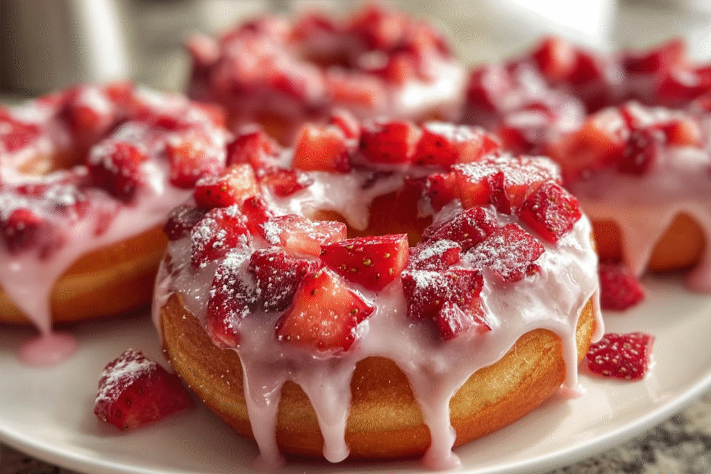 Strawberry Cream Donuts