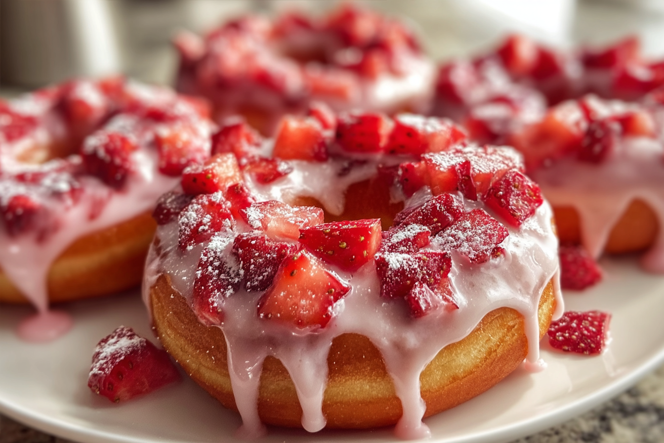 Strawberry Cream Donuts