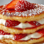 Strawberry Shortcake Pancake Stacks