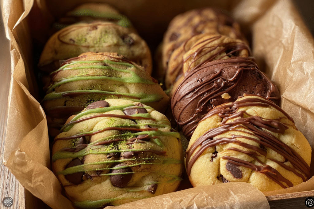 Trio Soft Cookies Box – Classic, Nutella, and Matcha Drizzle