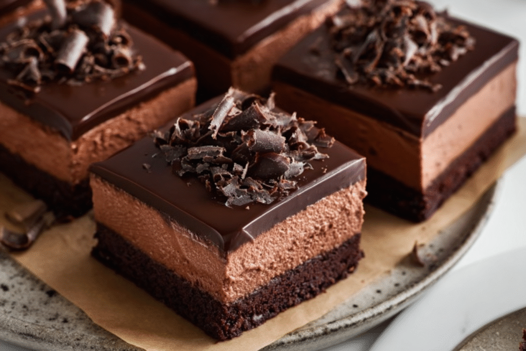 Triple Layer Chocolate Mousse Bars