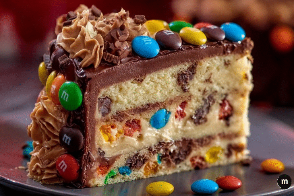 Ultimate M&M Chocolate Chunk Layer Cake