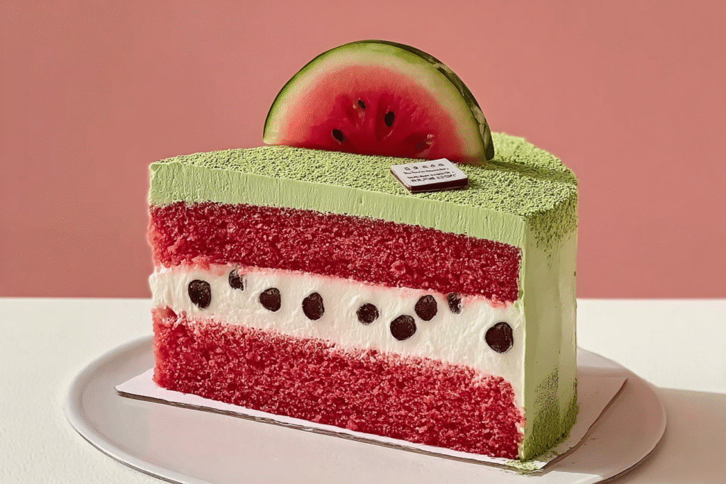 Watermelon Matcha Layer Cake