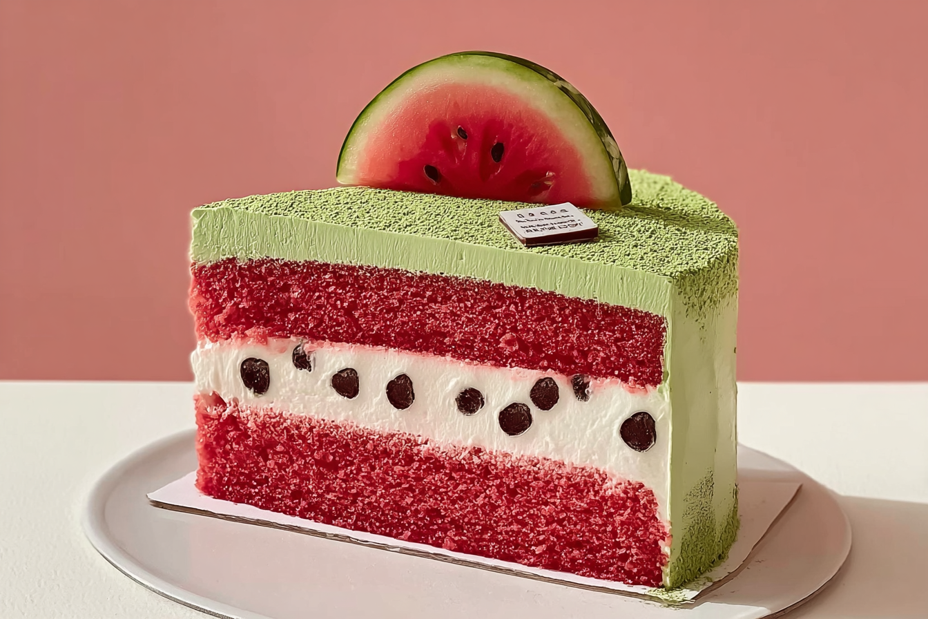 Watermelon Matcha Layer Cake