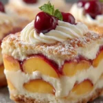 Creamy Peach Layered Dessert First Image