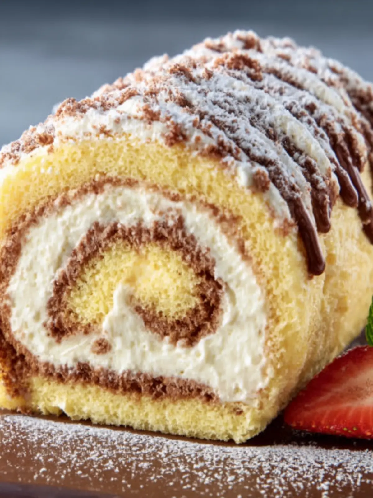 Delicious Vanilla Swiss Roll Cake First Image
