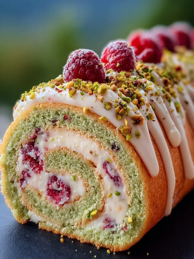 Pistachio Raspberry Swiss Roll First Image