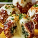 Cheesy Stuffed Meatball Delights First Image