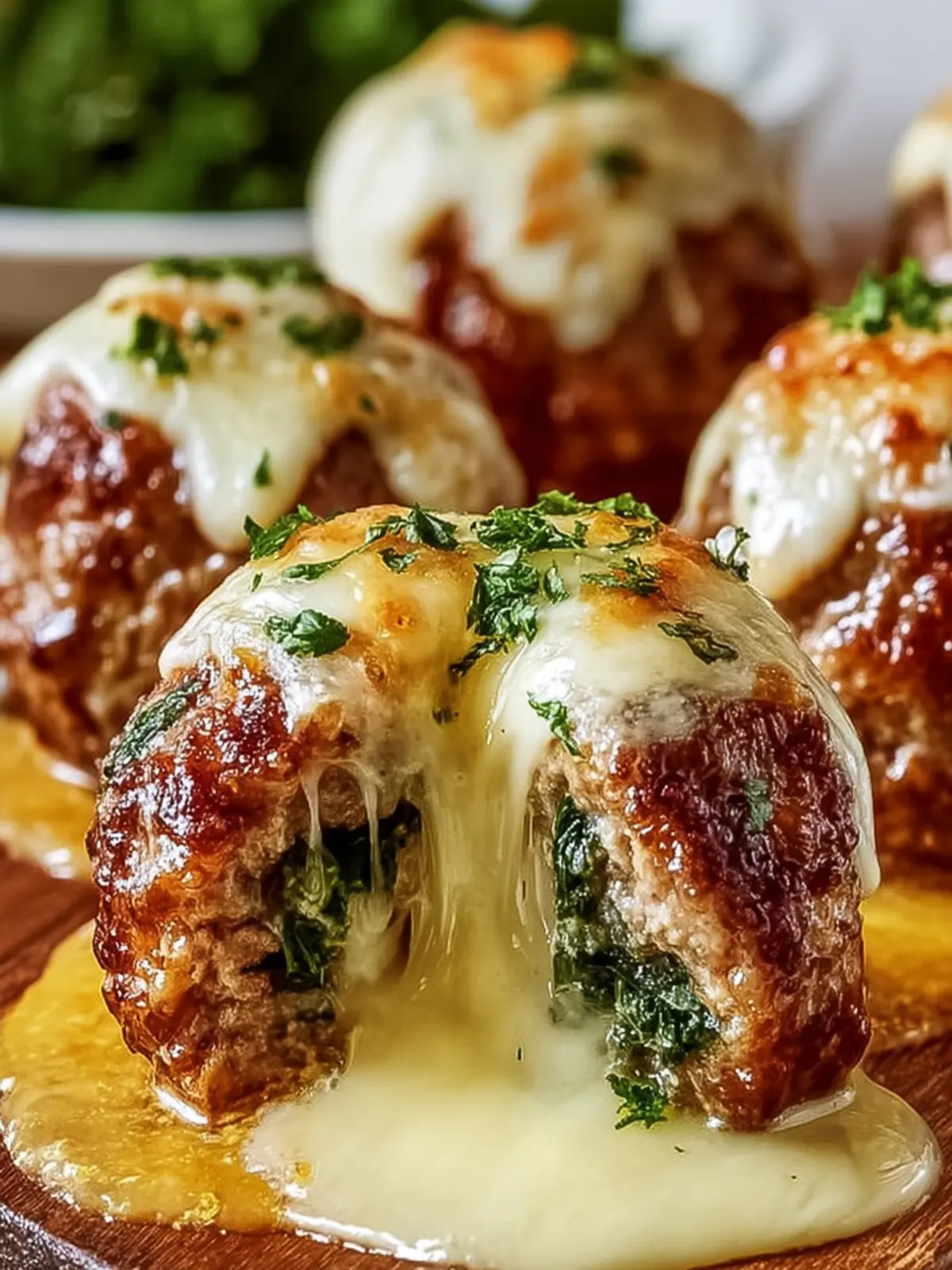 Cheesy Stuffed Meatball Delights First Image
