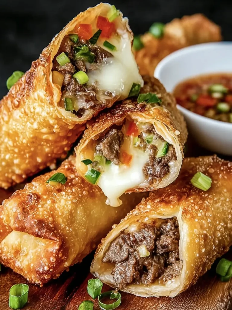 Crispy Beef and Cheese Eggrolls First Image