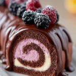 Decadent Chocolate Blackberry Swiss Roll First Image
