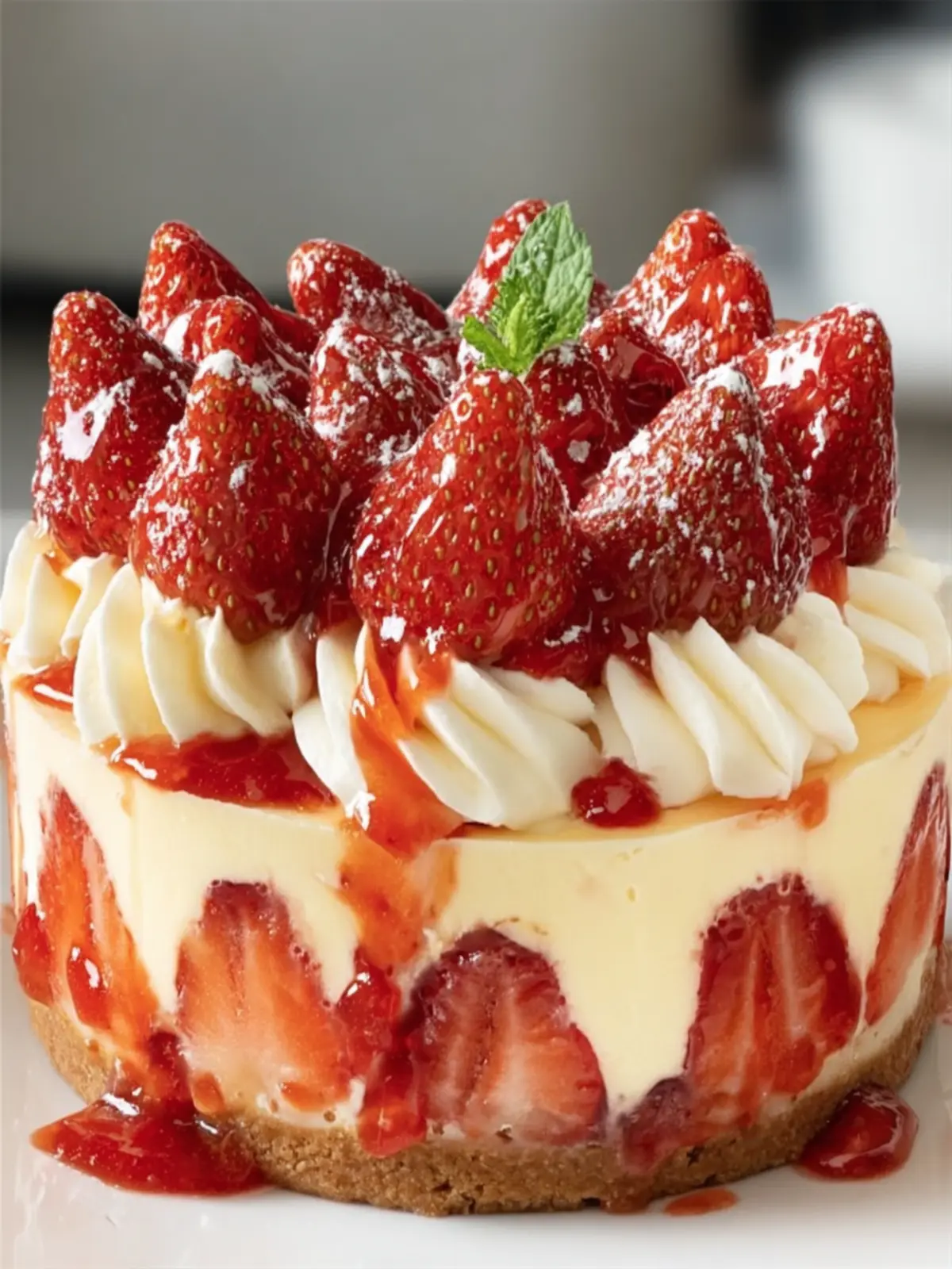 Strawberry-Topped Creamy Cheesecake Meal First Image