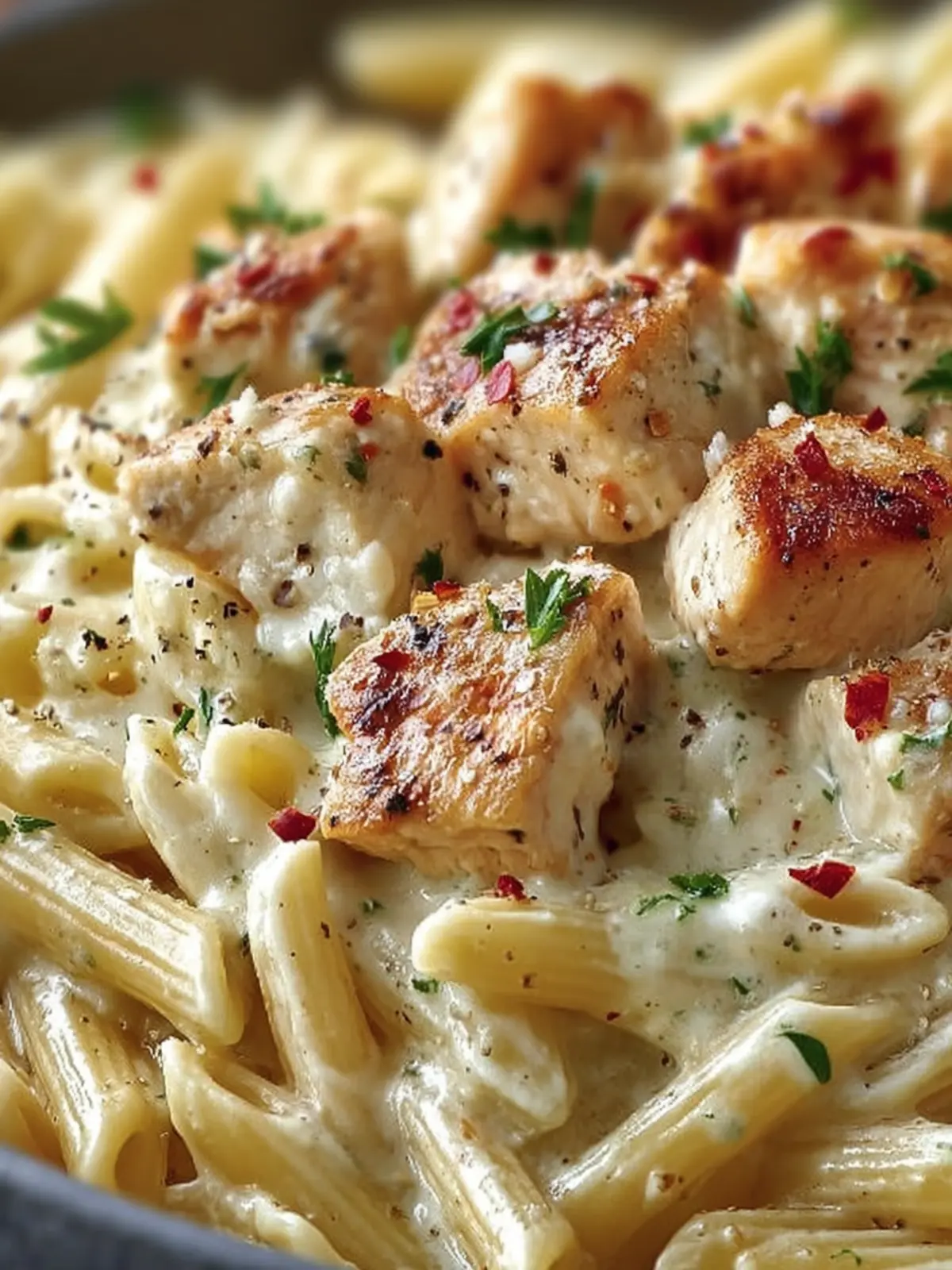 Creamy Garlic Chicken Pasta Dish First Image