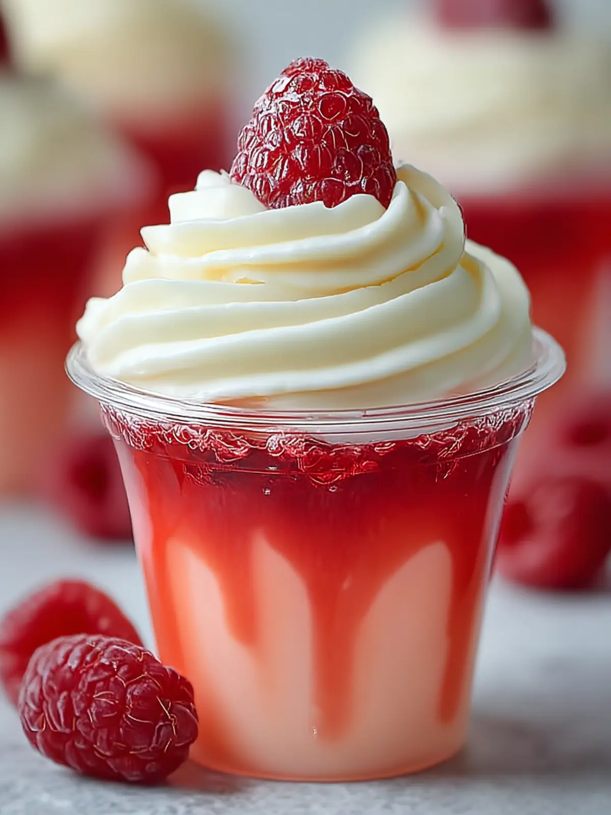 Creamy Raspberry Jello Cup First Image